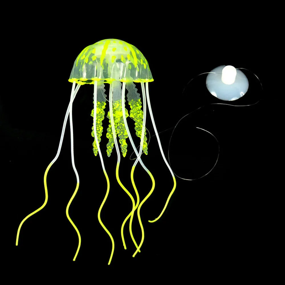 Новинка хит 1 шт 5,5*15 см аквариумное украшение «Медуза» светящийся эффект искусственный орнамент искусственная светящаяся Медуза