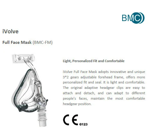 BMC XGREEO FM1 полная маска для лица для дыхания во рту сна с головным убором размер(S/M/L) CPAP Машина маска