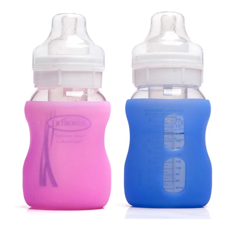 Glass Feeding Bottle With Silicone Cover Outlet, 57% OFF | www ...