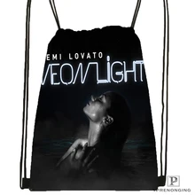 Custom Celebrities Demi Lovato Drawstring Backpack Bag Cute Daypack Kids Satchel (Black Back) 31x40cm#180531-03-74