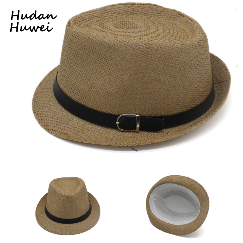 Men Women Kid Children Boys Girls Soft Straw Fedora Hats Trilby Sunhat Jazz Caps