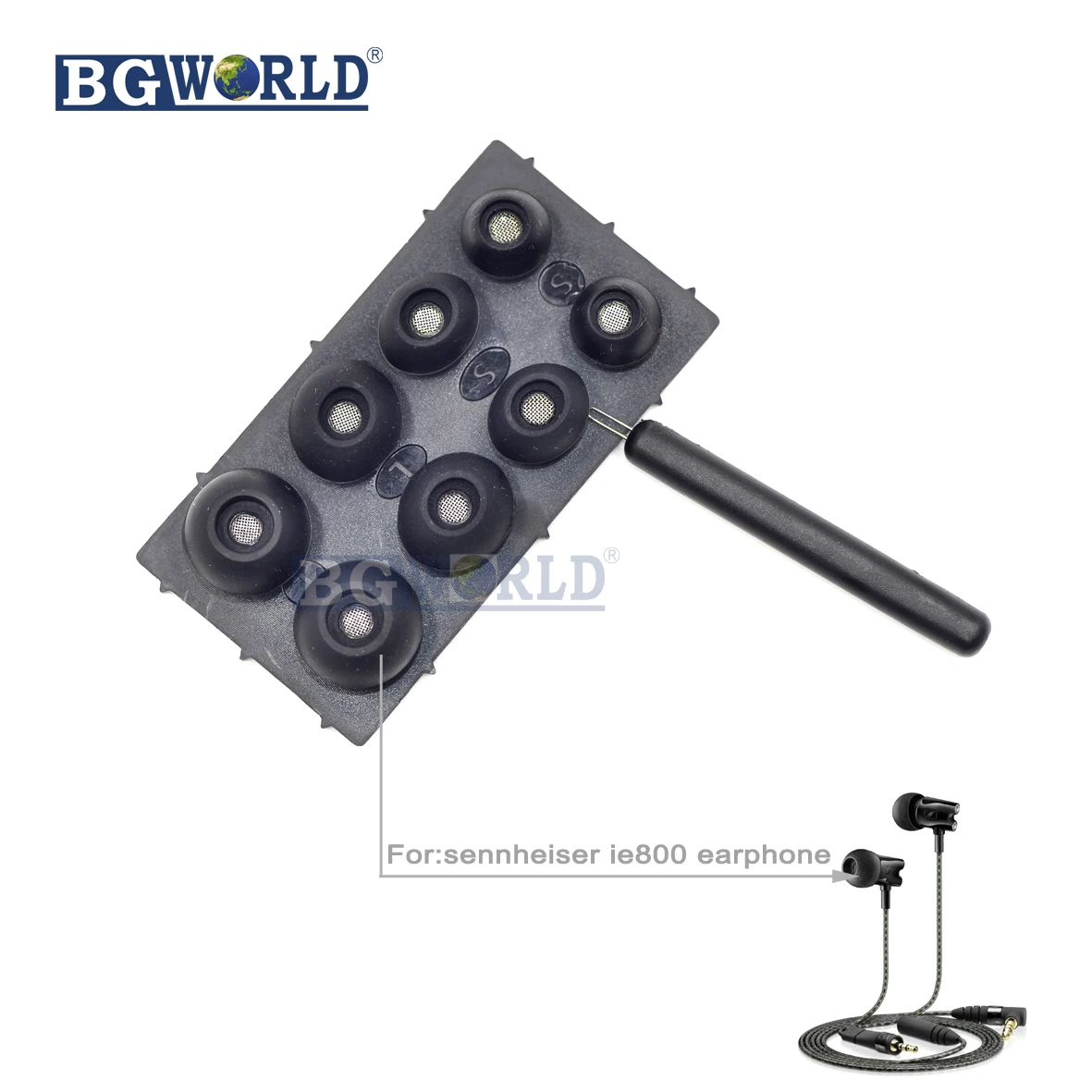 

BGWORLD Headphone Headset part Silica gel Ear Buds earbuds Earplugs Tips S SM M L(4 pair) For sennheiser IE800 IE 800 earphone