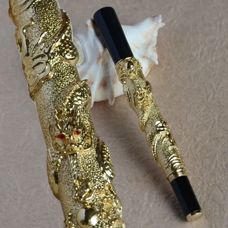 

JINHAO 41 GOLDEN DRAGON PATTERN ROLLER BALL PEN