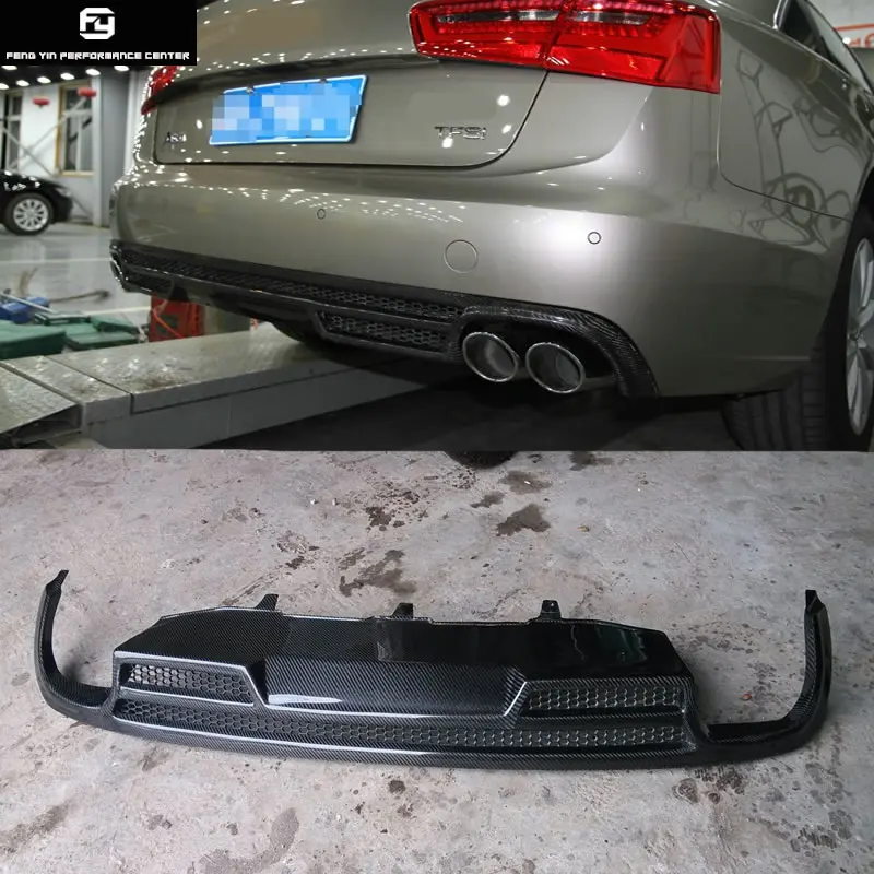 

A6 C7 ABT style Carbon Fiber rear bumper diffuser rear lip for Audi A6 Car body kit 13-16