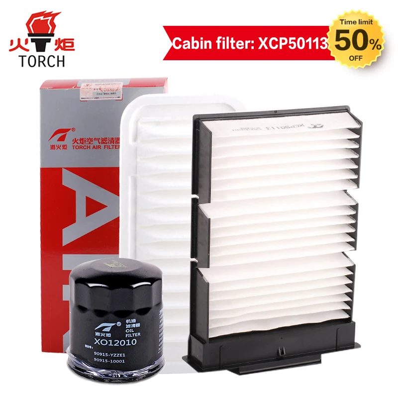 Antorcha (filtro de aceite/filtro de aire/filtro de cabina) traje de tres filtros para Geely Panda 1.0L/1.3L; envío gratis.