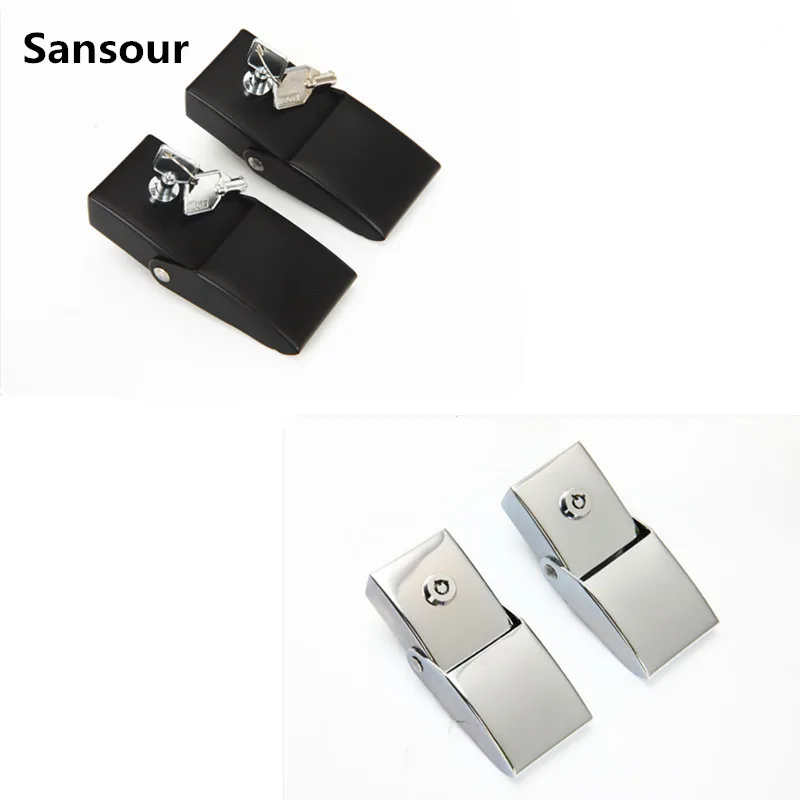 

Sansour 1 Pair Metal Black Engine Hood Lock Catches Latches Kits with Key for Jeep Wrangler 2007-2016