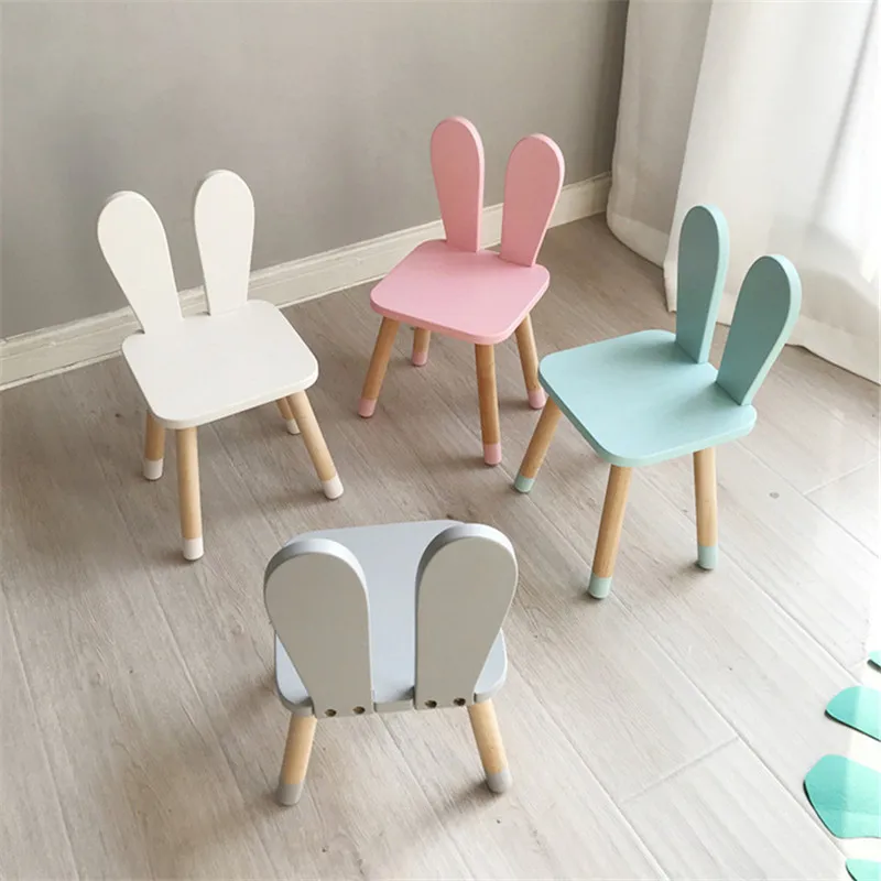 

Cute Children's Solid Wood Furniture Study Writing Kindergarten Thickening Chair Baby Dining Chair Lunch Stool Christmas Gifts