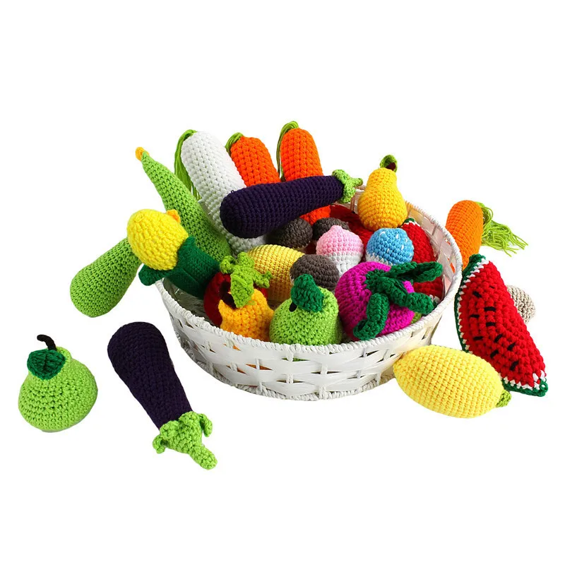 Baby Simulation Fruits Vegetables Plush Toys Baby Playmate Doll Brain Development Toys Handmade