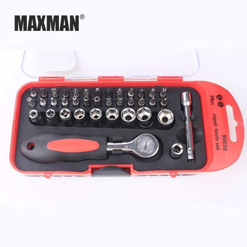 MAXMAN 38pcs Socket Set Car Repair Tool Combination Package Socket