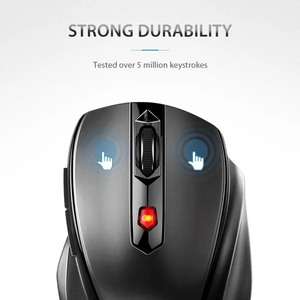 VicTsing Wireless Mouse Ergonomic Mouse Mobile Optical Mice 2.4G with USB Receiver 5 Adjustable DPI 6 Buttons for Laptop PC