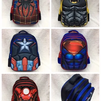 

16" 3D Spider Men Captain America children school bags Boy Spiderman school Backpack Suitable for 6-12 years old kids bag
