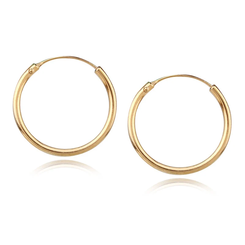 1pair European Simple Gold Color Hoop Earring For Women Small Round Piercing Earrings Hoops Boho