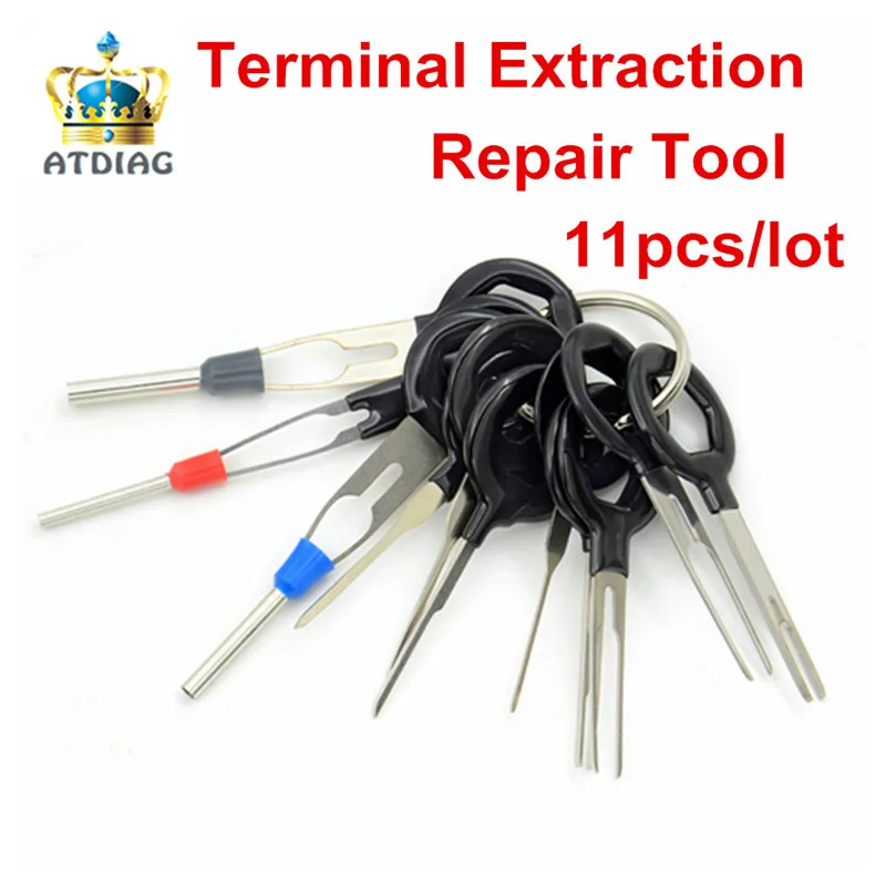 

11 pcs Auto Car Plug Circuit Board Wire Harness Terminal Extraction Pick Connector Crimp Pin Back Needle Remove Tool Set
