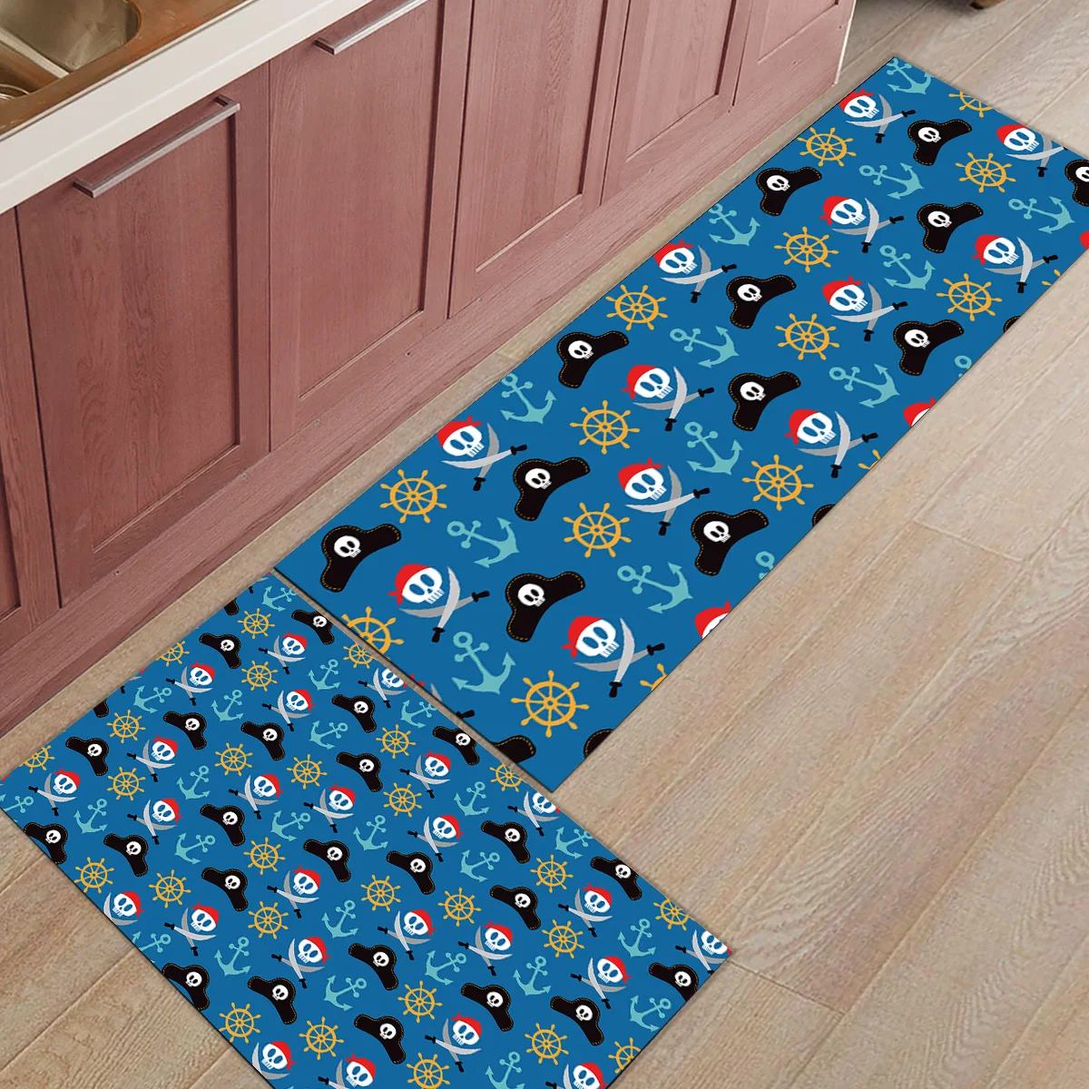 Пиратский Череп Якорь Аксессуары для ванной комнаты Набор грязи мусора грязи Траппер загрузки скребок для обуви области бегунов коврики двери коврики