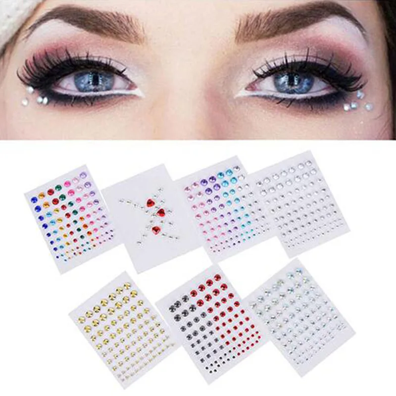 1250 Pcs Self Adhesive Rhinestones for Makeup Eyes 15 Colors Rainbow  Rhinestones Face Jewels Face Gems Stick on, DIY Nail Makeup 3mm 4mm 5mm 6mm  Rave