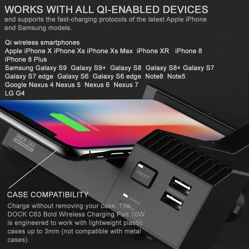  10W Wireless Charger For Mercedes Benz C43 2014~2019 For iphone SmartPhone Car Charging Qi Plug and