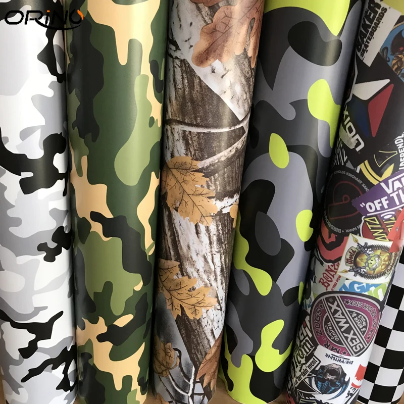 

50x300CM Snow Camo Vinyl Film Black Grey Red Green Camouflage Car Wrap Sticker DIY Styling Vehicle Car Foil Wrapping