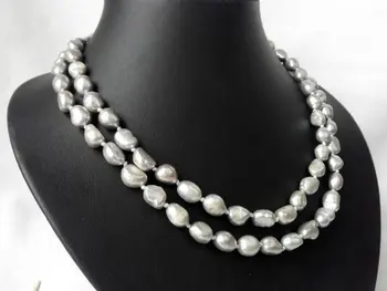 

Unique Pearls jewellery Store 2rows 8-9mm Gray Color Genuine Freshwater Pearl Necklace Charming Women Party Gift Jewelry