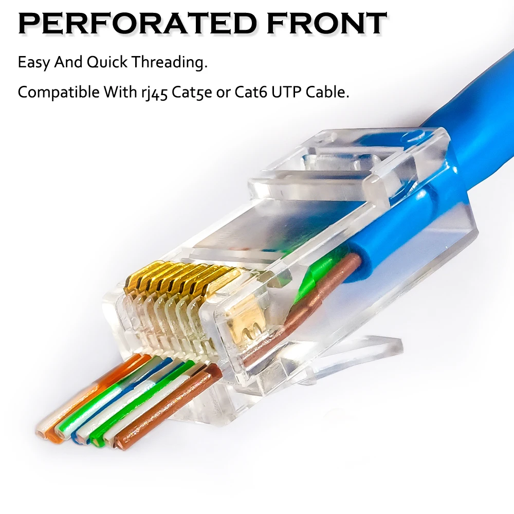 200 Piezas Cable De Red Enchufe Modular Cat6 8p8c Conector 200 Piezas Cable De Red Enchufe Modular Cat6 8p8c Conector