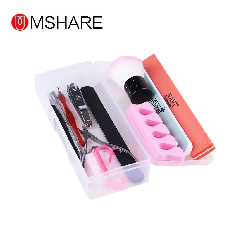 MSAHRE Rectangle Nail Storage Box Plastic Empty Tweezers Clippers Nails