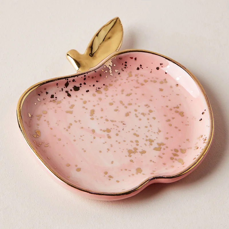 Скандинавские керамические арбузы яблоко маленькие ювелирные изделия Блюдо серьги ожерелье кольцо для хранения тарелки фруктовый десерт дисплей миска украшения