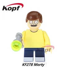 Única Venda Super Heróis Rick E Morty A Noiva Deadpool Lanterna Amarelo Modelo de Construção Tijolos Blocos Crianças Brinquedos de Presente KF278