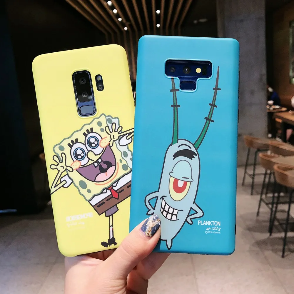 

Cartoon SpongeBob Patrick Star Phone Case For Samsung S10 S9 S8 Plus Cover For Samsung S10e Note 9 Note 8 Cute Soft TPU Fundas