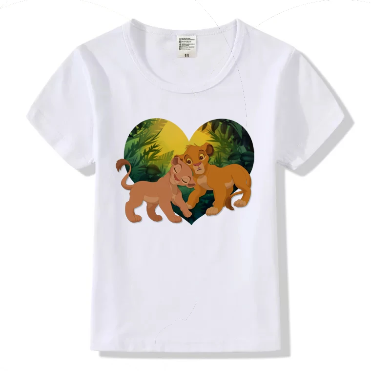 

2019 Simba Lion T-shirt Print T-shirt Children Summer Funny Cartoon Baby T-Shirt Men and Women Fashion Tops, HHY542