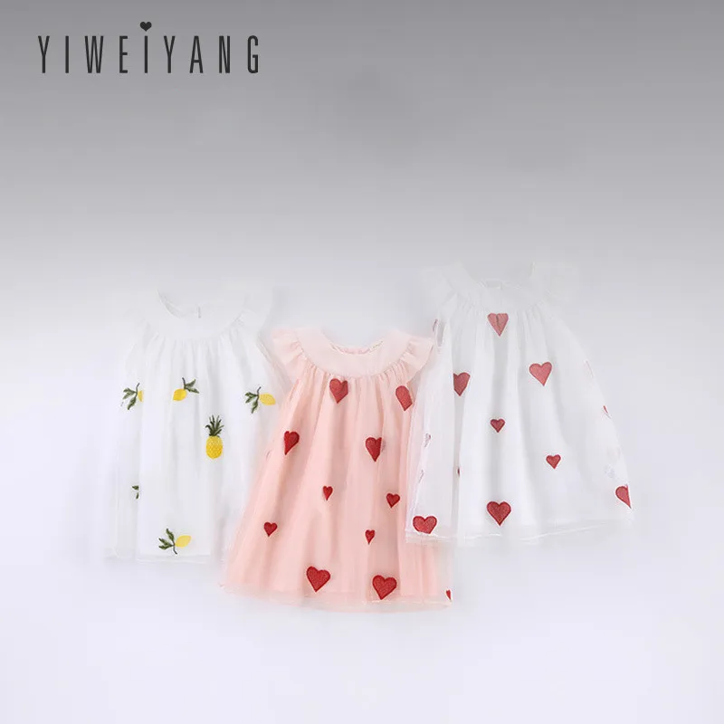 

Summer 2019 New Fashion Children's Clothing Sweet Lovely Embroidered Gauze Girl Princess Dress Toddler Girl Vest Dress
