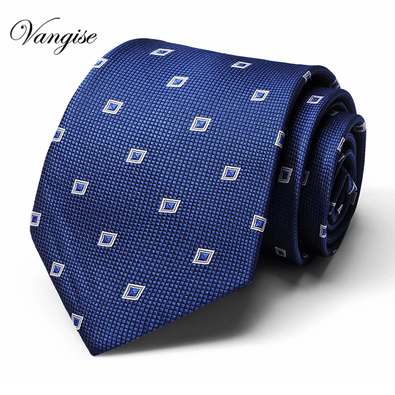 Новые клетчатые Галстуки Мужская мода галстук 8 см синий галстук желтый и оранжевый Цвет шеи галстук для Для мужчин Бизнес красные