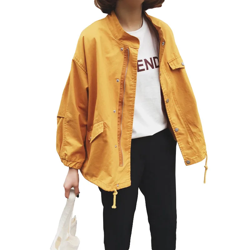 2018 Korean New Harajuku Jacket Women Loose Stand Baseball Jacket Basic Coats Autumn Casual Women's Windbreaker Female Jackets
