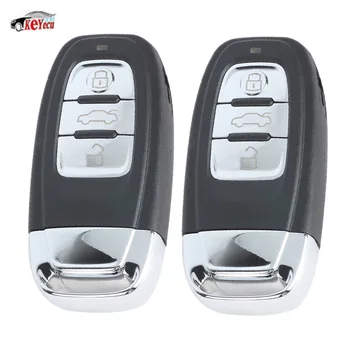 

KEYECU 2 Pcs/lot New Replacement Upgraded Smart Remote Car Key Shell Case Fob 3 Button for Audi A6L Q7 & Keyless-go Flip Model