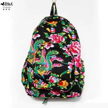 

Pure Handmade Vintage Bohemian Backpacks Bag Cotton Canvas Large High Quality Women Backpack School Books Travel Bag free ship