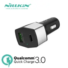 NILLKIN автомобильное зарядное устройство Quick Charge 3.0 Type-C Интерфейс автомобиль-зарядное устройство 33 Вт интеллектуальное зарядное устройство usb 5 В /3A быстрое зарядное устройство chargeur USB