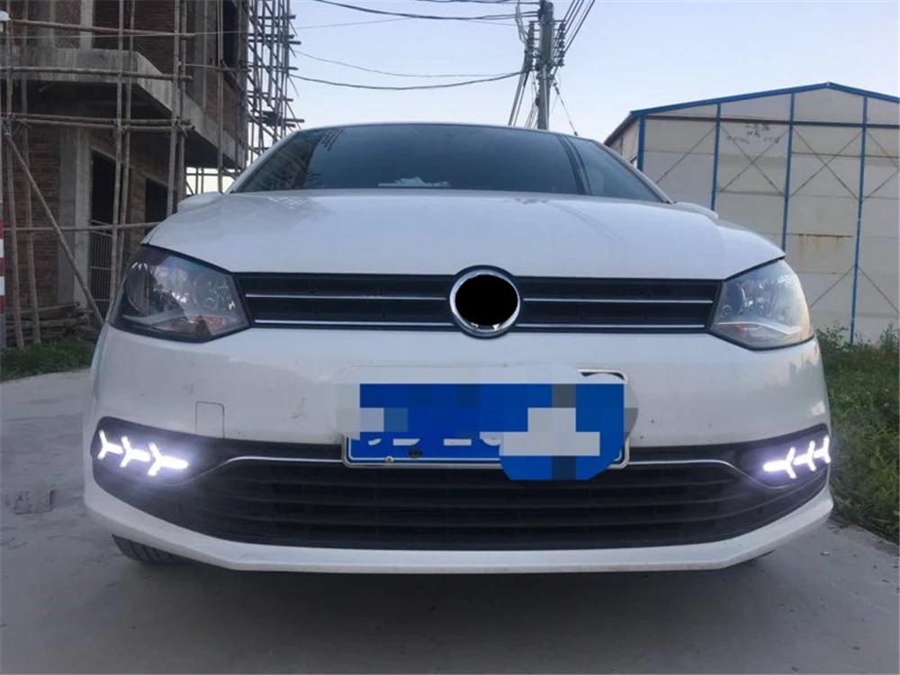 1 пара дневных ходовых огней DRL светодиодный для Volkswagen Polo VW динамический стример потока противотуманных фар