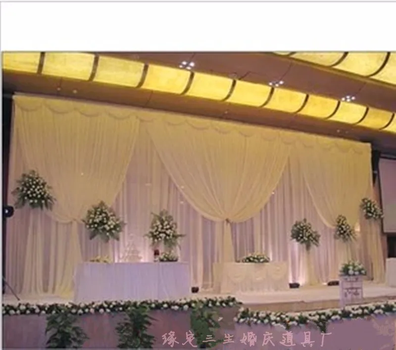 Чистый белый свадебный фон белый сценический занавес с красивой драпировкой Свадебные украшения