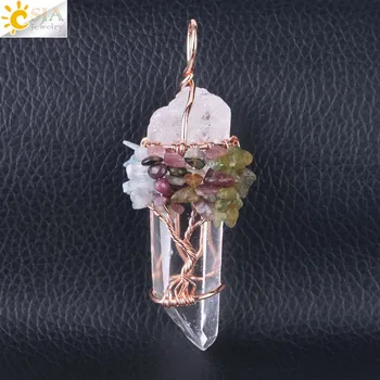 Wire Wrapped Crystal Tree of Life Pendant That Ankh Life Womens Necklaces