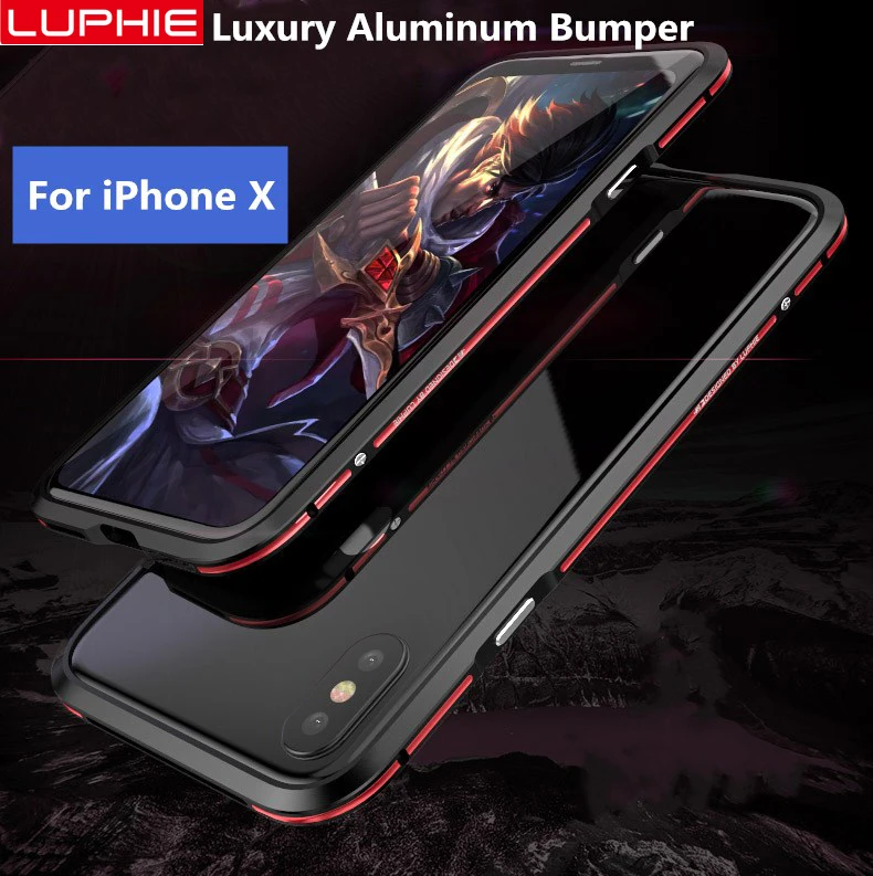 Чехол для iPhone X XS роскошный Luphie модный двойной цвет меч Алюминиевый металлический каркас чехол для iPhone 7 8 Plus