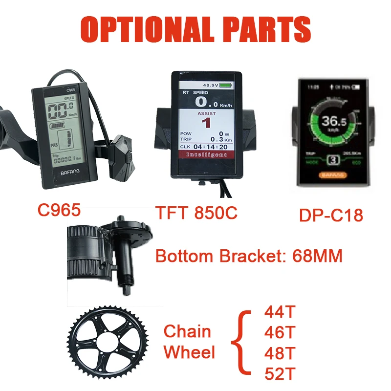 Best Bafang BBS02B Mid Drive Motor Kit 48V 8Fun Bafang 750W with 13AH Down Tube Battery Ebike Kit Electric Bicycle Kit with Battery 5