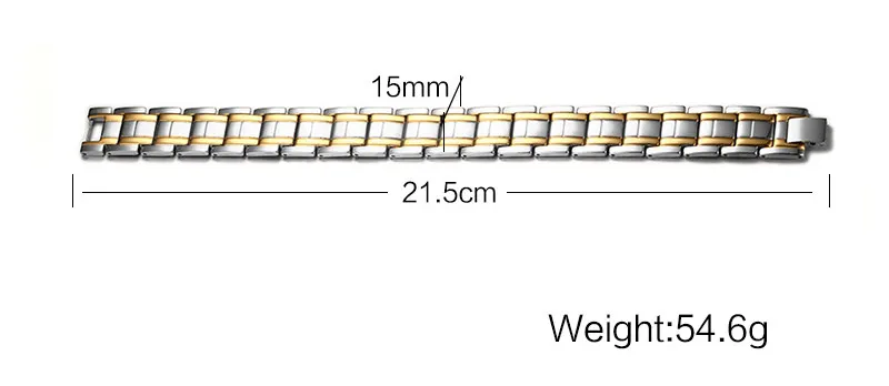 Vnox Нержавеющая сталь здоровый магнит браслет Для мужчин изделия био энергии магнитотерапия подарок на день отца