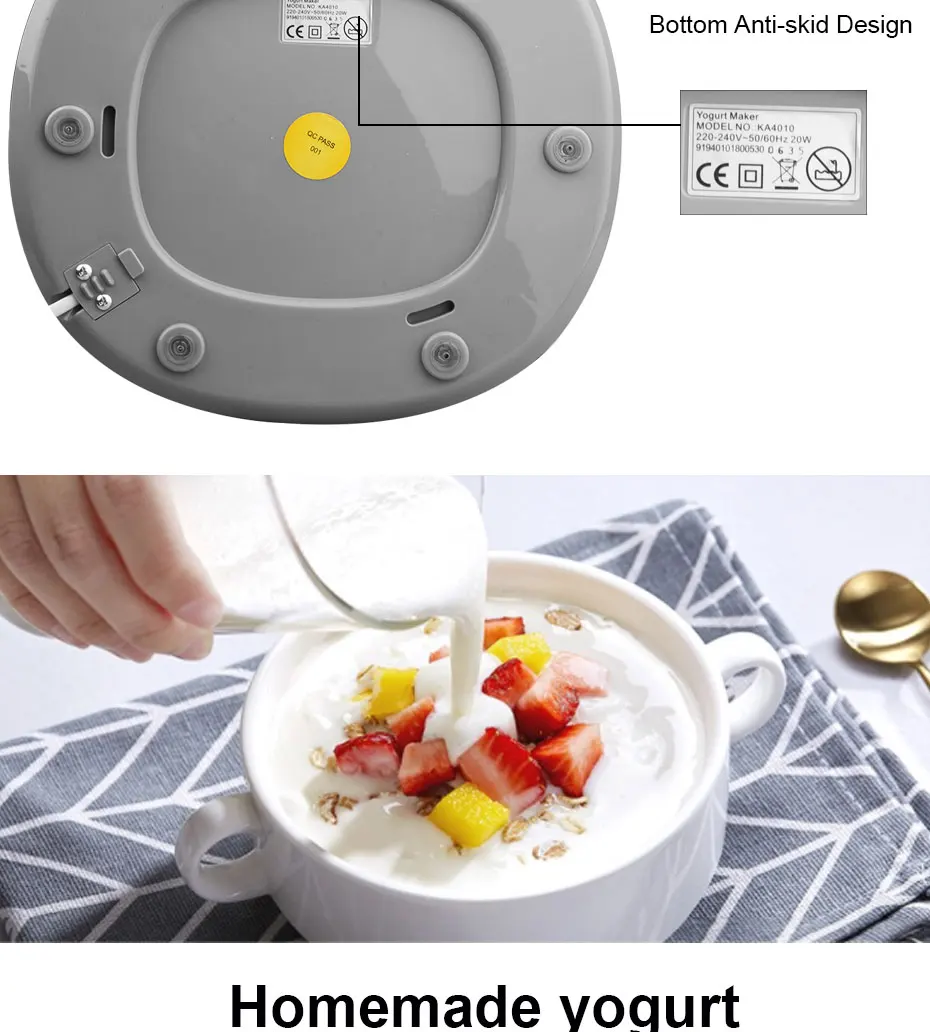 DSP Автоматическая универсальная нержавеющая сталь внутренняя natto рисовое вино йогурт машина электрическая йогурт машина с 7 чашек 1.5л