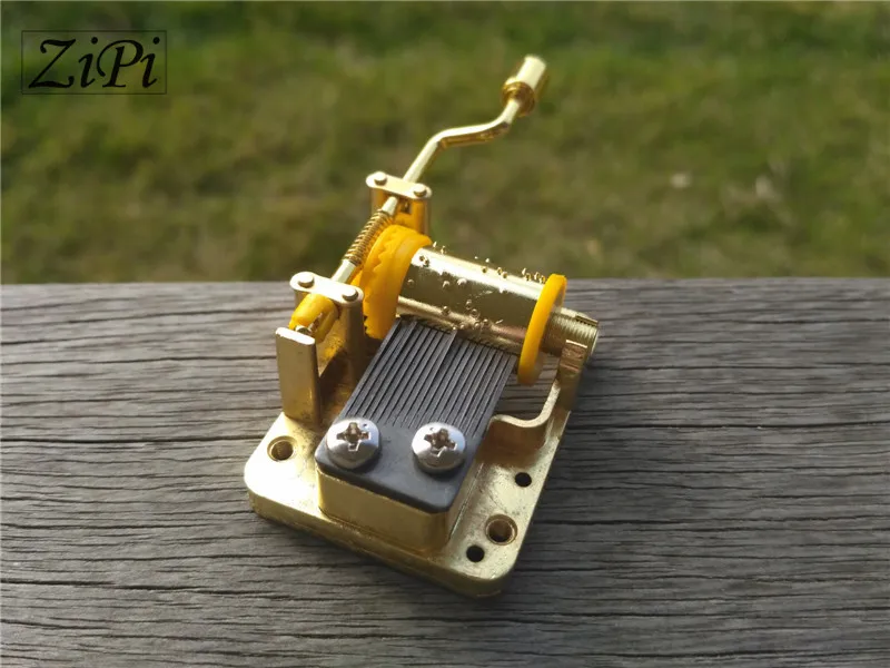 Золото DIY рукоятка движения части Hurdy-guurdy DIY музыкальная шкатулка набор движений 18 мелодий красивая мелодия подарок