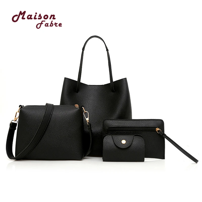 

4Pcs Women Pattern Leather Handbag+Crossbody Bag+Messenger Bag+Card Package