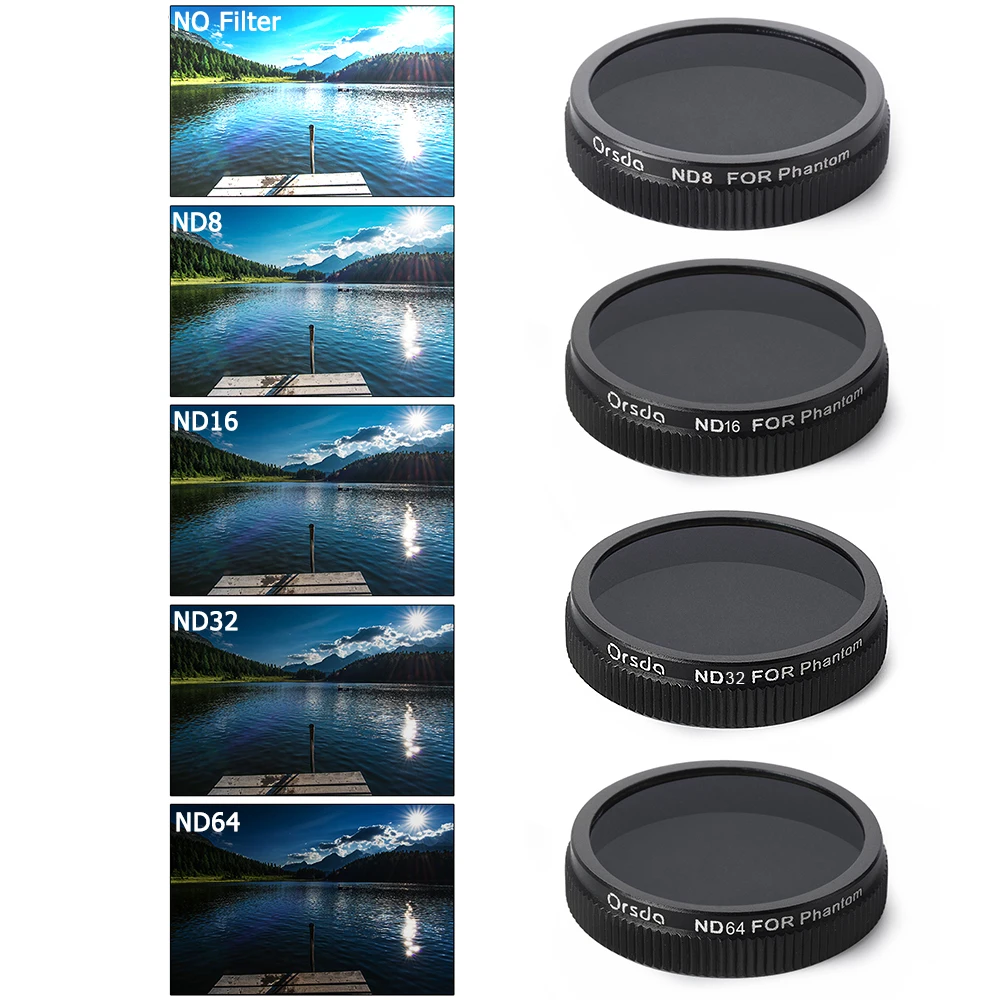 HOT ND8+ND16+ND32+ND64 Lens Filter For DJI Phantom 3 Advanced Professional RC162
