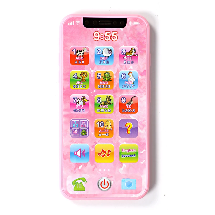 Детская игрушка сенсорный экран мобильный телефон русский и английский язык обучающая машина для ребенка ABC цифровая песня музыкальный телефон игрушки
