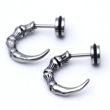 

1Pcs Fashion Piercing Jewelry Punk Rock Hawk Claw Horns Stainless Steel Stud Earring For Men And Women Wing stud earrings Skulls