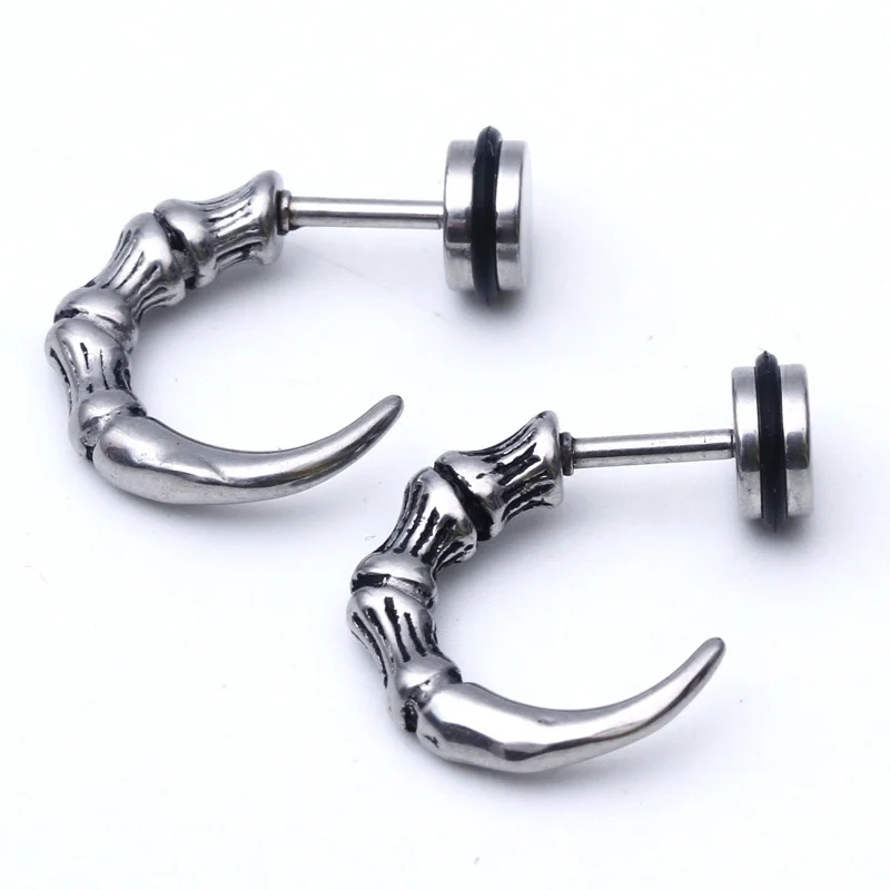 Hot Sale 1 PCs Punk Rock Stainless Steel Stud Earring Fashion Square