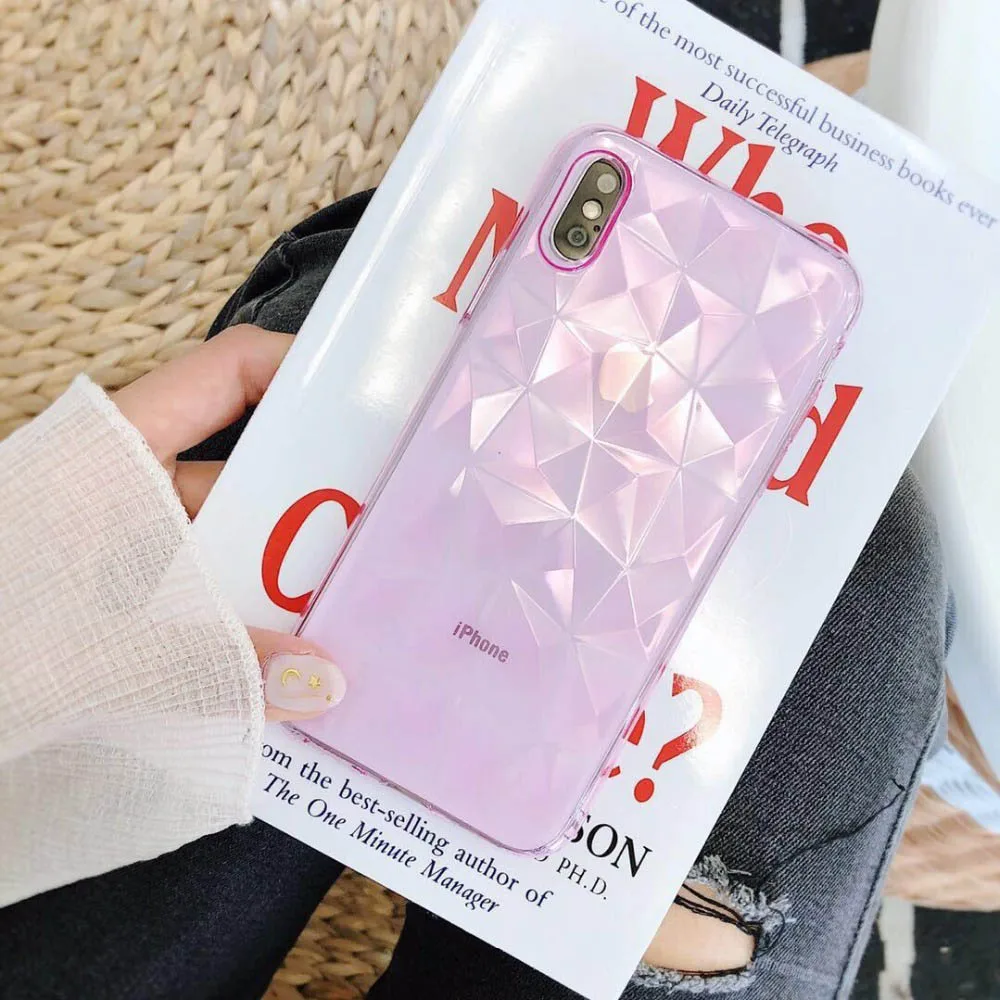 Ультратонкий чехол для мобильного телефона для iphone X, 7, 8, 6 S, чехол для мобильного телефона xiaomi 8, 8se, 5x, 6x, прозрачный мягкий чехол для мужчин и женщин - Цвет: Розовый