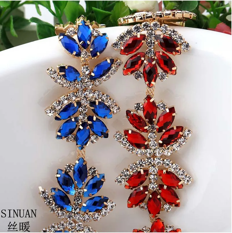 

SINUAN Chain Rhinestone Tape Crystal Resin Gold Rhinestone Decorations Multi-Colored Resin Colored Decorative Stones Diy Crystal