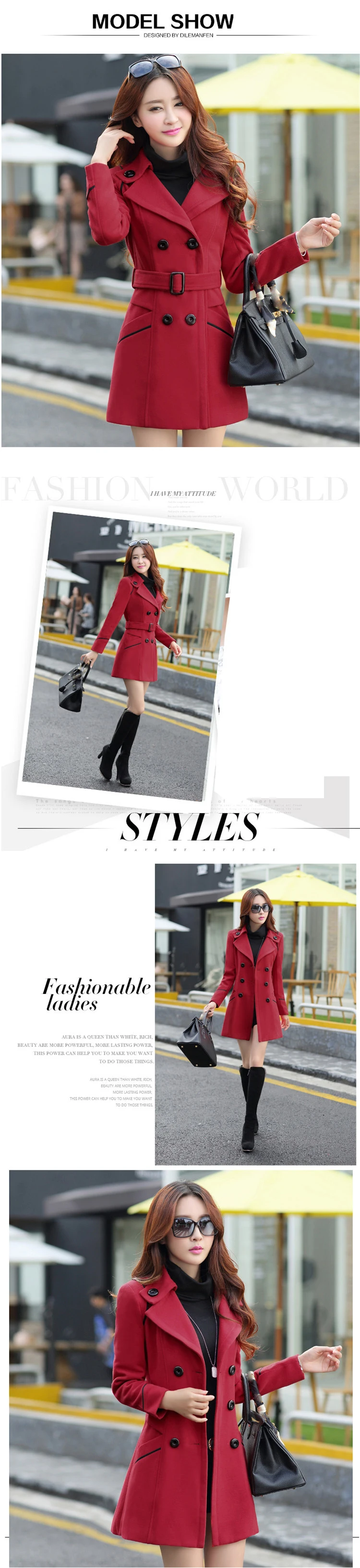 1 2018 super fashion spring Korean version of the new large size women's woolen coat women's long woolen coat slim windbreaker women (5)
